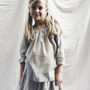 Printebebe Blue Birds Printed Cotton Smock Top, size 6 years